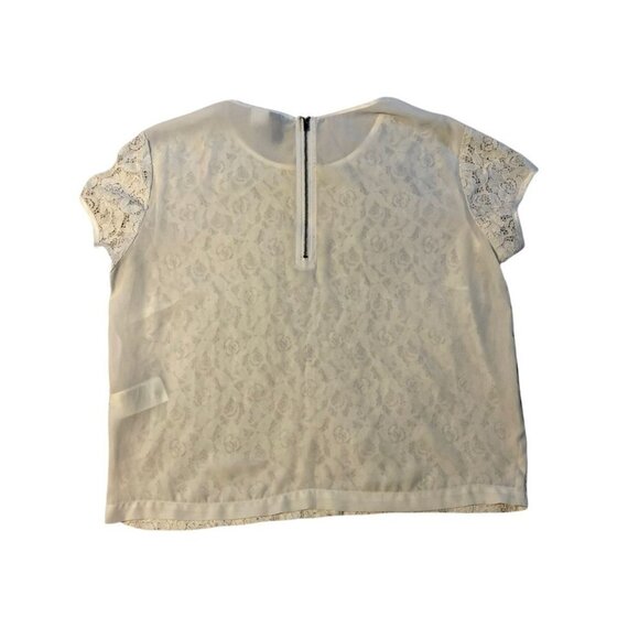 Divided by H&M Off White Floral Lace Sheer Top - Picture 2 of 6